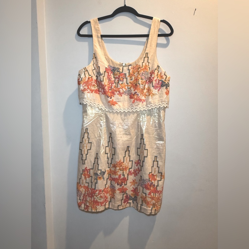 Free People Floral Embroidered Midi Dress